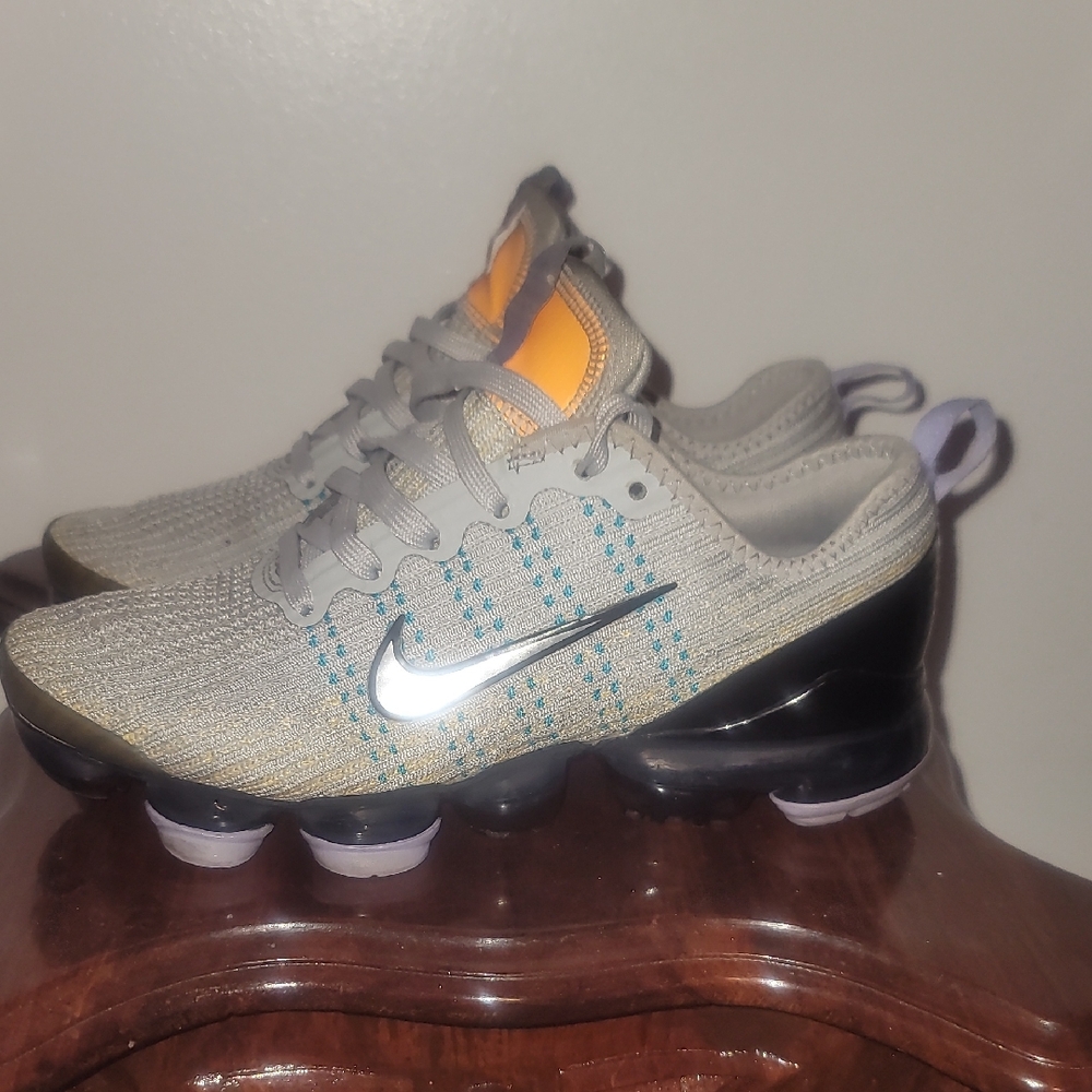 Nike Gray and Orange Sneakers with Black Accents